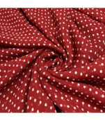 Maroon Dot Printed Georgette Fabric - 2.5 Meter