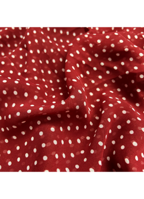 Maroon Dot Printed Georgette Fabric - 2.5 Meter 2