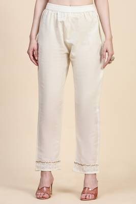 Trendmalls Pure Cotton Schiffli Work Embroidery Off-White Salwar Suit Set Kurta Pant with Dupatta 8