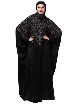 Nazneen front back contrast hand embroidery party wear Kaftan 1