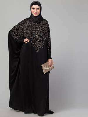 Nazneen front back contrast hand embroidery party wear Kaftan 3