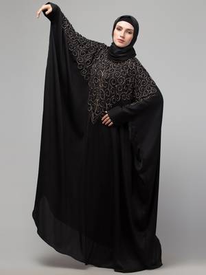 Nazneen front back contrast hand embroidery party wear Kaftan 5
