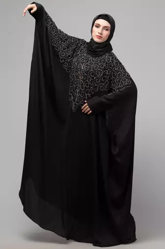 Nazneen front back contrast hand embroidery party wear Kaftan