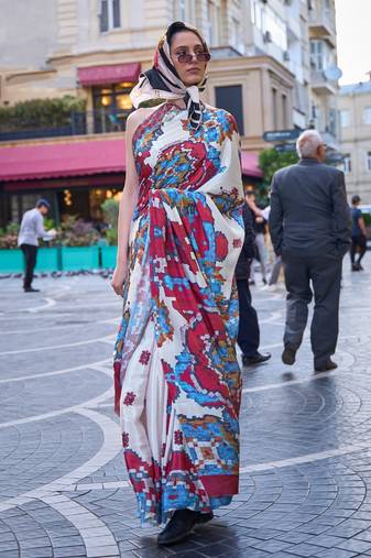 Multicolor Silk Crepe  Digital Printed Work Saree With Blouse