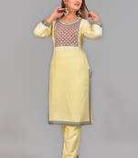 Rayon Creme Kurti With palazzo