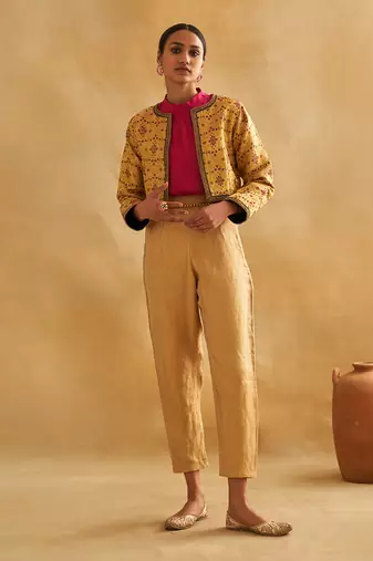 Raabiya brocade bomber jacket