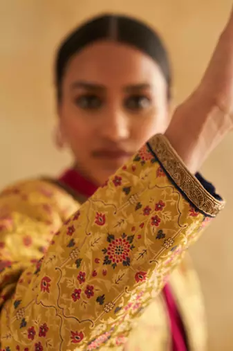 Raabiya brocade bomber jacket