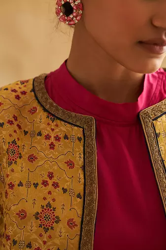Raabiya brocade bomber jacket