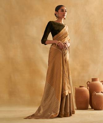 Rumeha gold-silver saree set 2