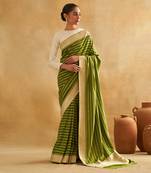 Nimisha forest green saree set
