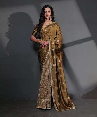 Afra moss green saree set 1