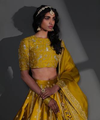 Sameena Mustard Lehenga Set 4
