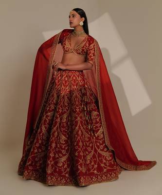 Katyayani Red Lehenga Set 1