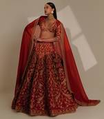 Katyayani Red Lehenga Set