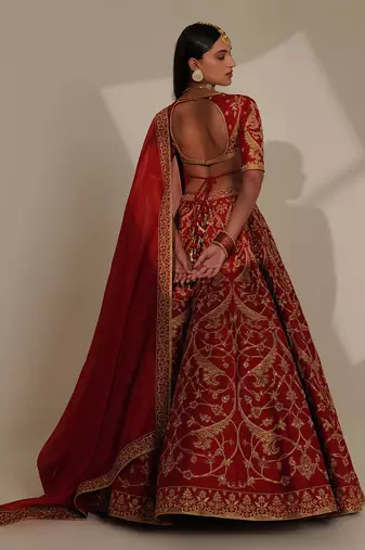 Katyayani Red Lehenga Set