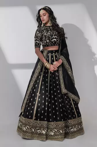 Nasreen Black Lehenga Set