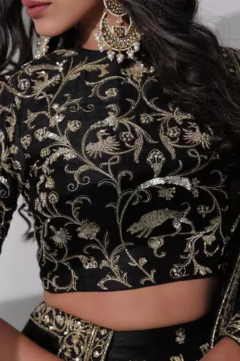 Nasreen Black Lehenga Set
