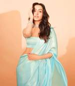 New Bollywood Style Sky Blue Colour Jimi Silk Soft Charming Saree