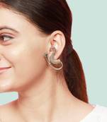 Silver oxidized stud earring