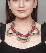 Urfi tribal silver necklace