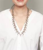Long silver necklace