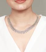 Long silver necklace