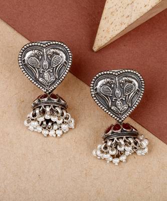 Inaya silver jhumka earrings 2