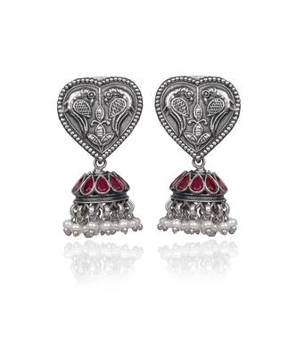Inaya silver jhumka earrings 3