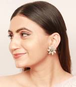 Jannat silver floral earrings