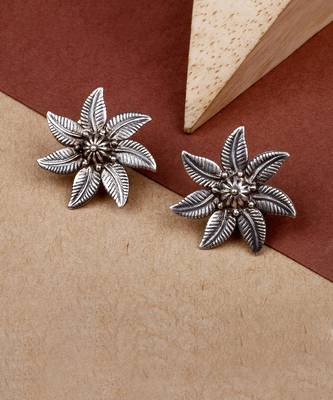 Jannat silver floral earrings 2