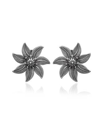 Jannat silver floral earrings 3
