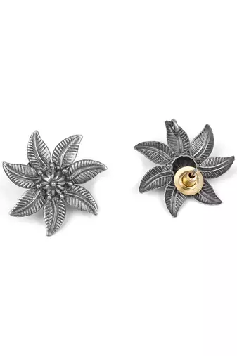 Jannat silver floral earrings