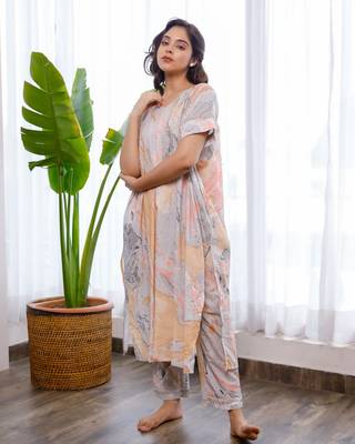 Marble printed brown and black cosy co-ord set 3