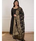 Black gold printed with banarasi dupatta
