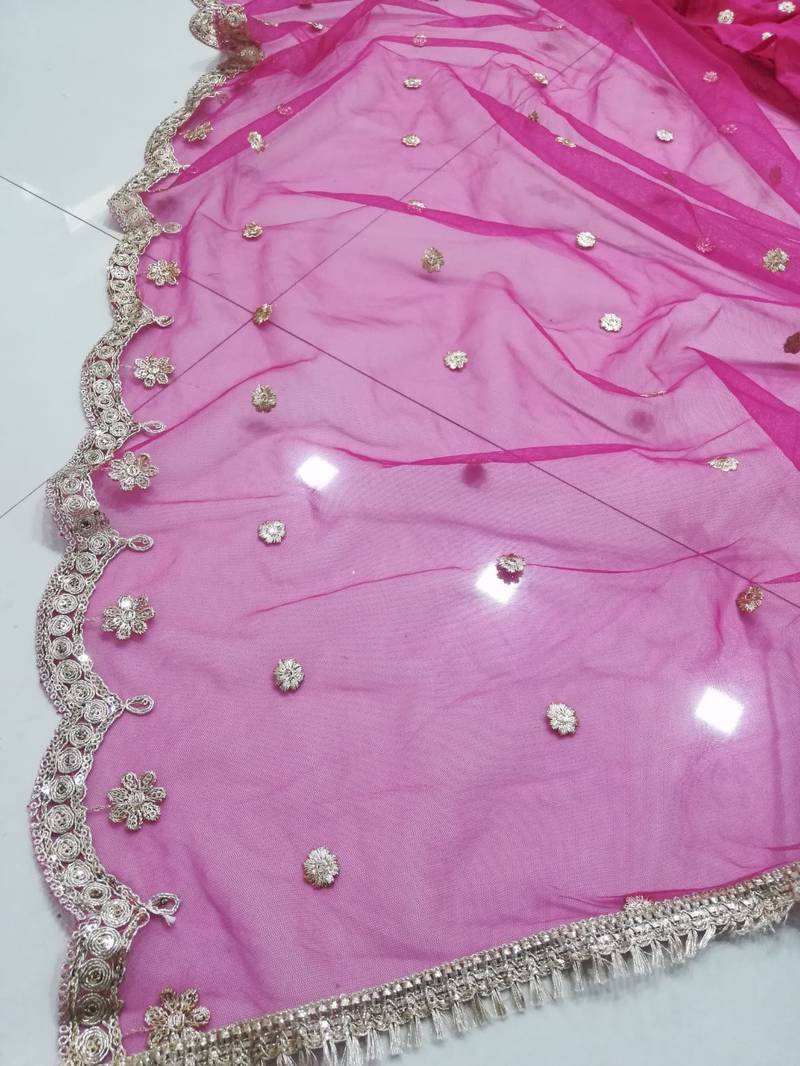 Hot Pink Georgette Sequin Work Lehenga Set