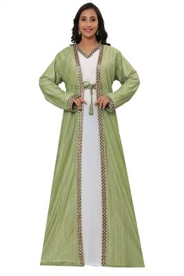 Royal Ethnic Dress Inner Jacket Dubai Moroccan Kaftan Abaya Cristal Work Dresses 1