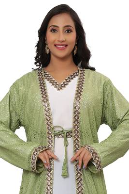 Royal Ethnic Dress Inner Jacket Dubai Moroccan Kaftan Abaya Cristal Work Dresses 2