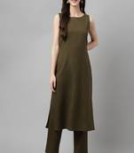 Green Colour Ethnic Kurti Bottom Set For Trendy Party Looks