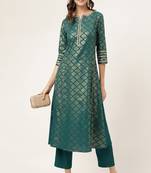 Rama Colour Ethnic Kurti Bottom Set For Trendy Party Looks