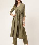Green Colour Ethnic Long Kurti For Traditinal Fancy Looks
