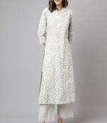 White Colour Ethnic Long Kurti For Traditinal Fancy Looks