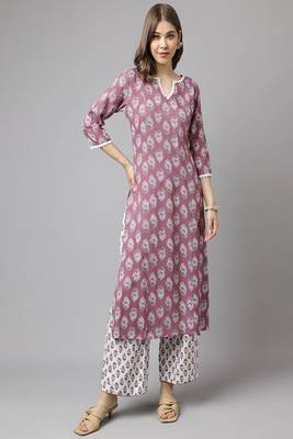 Purple Colour Ethnic Long Kurti For Traditinal Fancy Looks 1