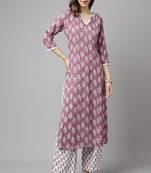 Purple Colour Ethnic Long Kurti For Traditinal Fancy Looks
