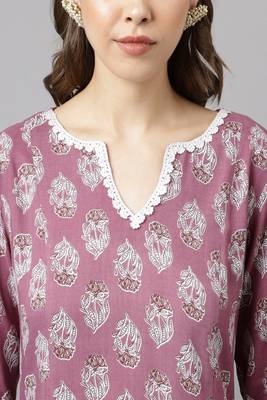 Purple Colour Ethnic Long Kurti For Traditinal Fancy Looks 3