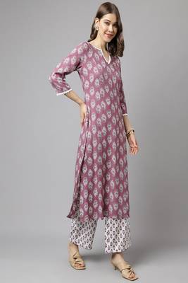 Purple Colour Ethnic Long Kurti For Traditinal Fancy Looks 5