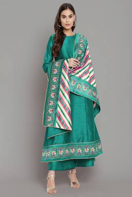 Sea Green Colour Fancy Partywear Dress For Trendy Girls 1