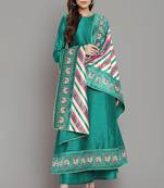 Sea Green Colour Fancy Partywear Dress For Trendy Girls