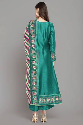 Sea Green Colour Fancy Partywear Dress For Trendy Girls 2