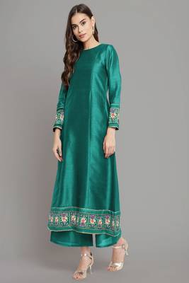 Sea Green Colour Fancy Partywear Dress For Trendy Girls 3
