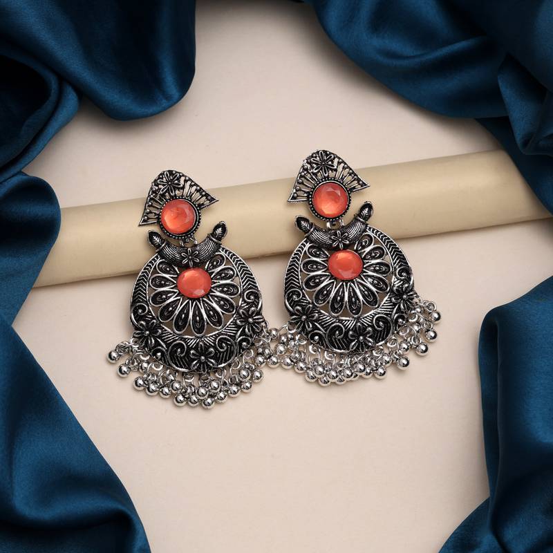 Rust color oxidised earrings